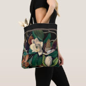 ヴィンテージ鳥とマグノリアトートバッグ トートバッグ (クローズアップ)