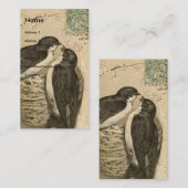 ヴィンテージ鳥と巣 名刺 (正面/裏面)