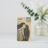 ヴィンテージ鳥と巣 名刺 (スタンド正面)