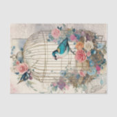 ヴィンテージ鳥と花の切り離し 薄葉紙 (正面)