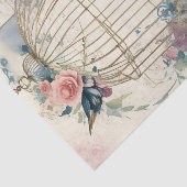 ヴィンテージ鳥と花の切り離し 薄葉紙 (詳細)