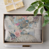 ヴィンテージ鳥と花の切り離し 薄葉紙 (ギフト)