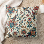 ヴィンテージ鳥と花模様のパターン枕 クッション (ブランケット)