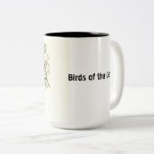 ヴィンテージ鳥と野の花のコーヒーマグ | エレガントな自然 ツートーンマグカップ (正面右)