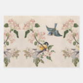ヴィンテージ鳥のイラストアート ラッピングペーパーシート (正面3)