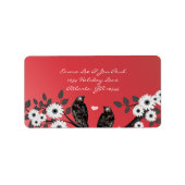 ヴィンテージ鳥のクリスマスアドレス ラベル (正面)