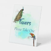 ヴィンテージ鳥のブライダルシャワーの好意 台座サイン (正面)