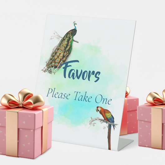 ヴィンテージ鳥のブライダルシャワーの好意 台座サイン