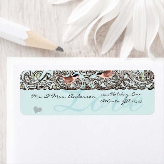 ヴィンテージ鳥のミュージカル《鳥》アメリカゴガラアドレス ラベル (インサイチュ)