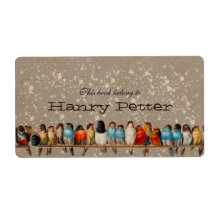 ヴィンテージ鳥の個人的蔵書票