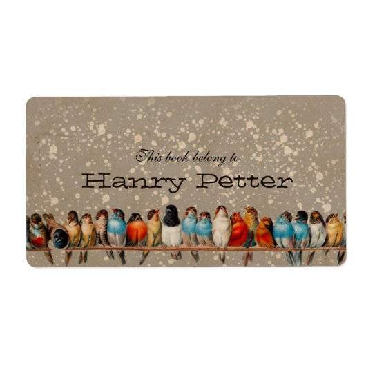 ヴィンテージ鳥の個人的蔵書票 ラベル (正面)