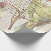 ヴィンテージ鳥の分離植物学 ラッピングペーパー (角)