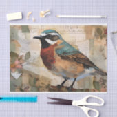 ヴィンテージ鳥の切り離し水色の鳥の切り離し 薄葉紙 (クラフト)