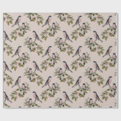 ヴィンテージ鳥の包み紙 ラッピングペーパー (フラット)
