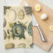 ヴィンテージ鳥の卵ネストアー絵画トの卵 キッチンタオル (四つ折り)