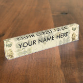 ヴィンテージ鳥の卵ネストアー絵画トの卵 デスクネームプレート (側面)