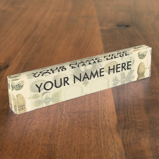 ヴィンテージ鳥の卵ネストアー絵画トの卵 デスクネームプレート (側面)