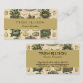 ヴィンテージ鳥の卵ネストアー絵画トの卵 名刺 (正面/裏面)