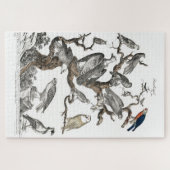 ヴィンテージ鳥の古本イラストレーションアート ジグソーパズル (横)