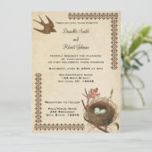 ヴィンテージ鳥の巣オーダーメイド結婚式招待状 招待状 (スタンド正面)