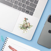 ヴィンテージ鳥の巣 シール (ノートパソコンとiPhone)