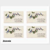 ヴィンテージ鳥の新年 長方形シール (シート)