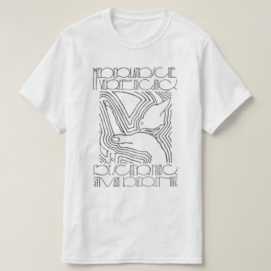 ヴィンテージ鳥の線画デザイン グラフィックTシャツ Tシャツ (デザイン正面)