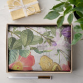 ヴィンテージ鳥の花蝶の音楽デコpage 2 薄葉紙 (ギフト)