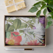 ヴィンテージ鳥の花蝶の音楽、デコページ 薄葉紙 (ギフト)