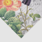 ヴィンテージ鳥の花蝶の音楽、デコページ 薄葉紙 (詳細)