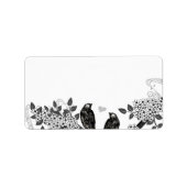 ヴィンテージ鳥の開花分岐アドレス ラベル (正面)