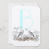 ヴィンテージ鳥を選択アクセント結婚式招待状 招待状 (裏面)