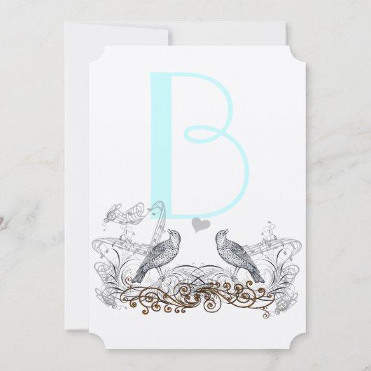 ヴィンテージ鳥を選択アクセント結婚式招待状 招待状 (裏面)