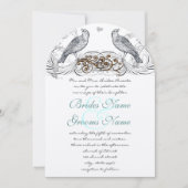 ヴィンテージ鳥を選択アクセント結婚式招待状 招待状 (正面)
