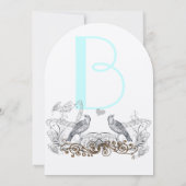 ヴィンテージ鳥を選択アクセント結婚式招待状 招待状 (裏面)