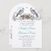 ヴィンテージ鳥を選択アクセント結婚式招待状 招待状 (正面/裏面)