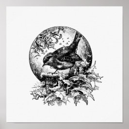 ヴィンテージ鳥イラストレーション ポスター