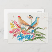 ヴィンテージ鳥イラストレーション ポストカード (正面/裏面)