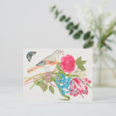 ヴィンテージ鳥イラストレーション ポストカード (スタンド正面)