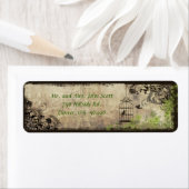 ヴィンテージ鳥ケ結婚ージ差出人住所ラベル ラベル (インサイチュ)