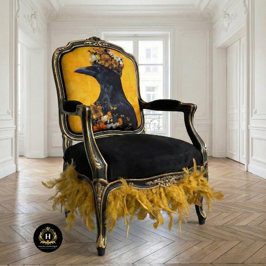 ヴィンテージ鳥ゴシックレーヴンキングクラウンデクページ 薄葉紙