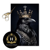 ヴィンテージ鳥ゴシックレーヴンキングクラウンデクページ 薄葉紙