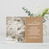 ヴィンテージ鳥スケッチホリデーお祝い招待状 招待状 (スタンド正面)