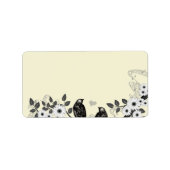 ヴィンテージ鳥デイジー花住所 シール (正面)