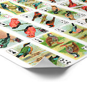 ヴィンテージ鳥トランプ動物野生動物アート ポスター (角)