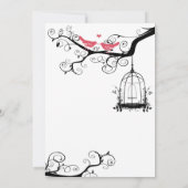 ヴィンテージ鳥ハニーサックルピンクの結婚式の招待 招待状 (裏面)