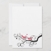 ヴィンテージ鳥ハニーサックルピンクの結婚式の招待 招待状 (裏面)