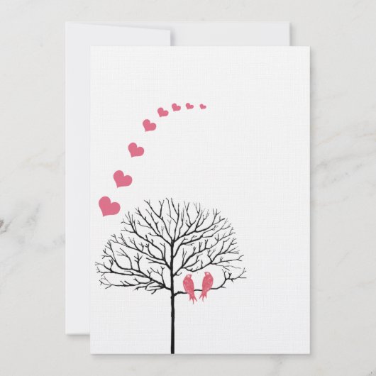 ヴィンテージ鳥ハニーサックルピンクの結婚式の招待 招待状 (裏面)