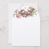 ヴィンテージ鳥ハニーサックル紫とピンク 招待状 (裏面)