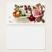 ヴィンテージ鳥バラギフトラベル (正面&裏面)